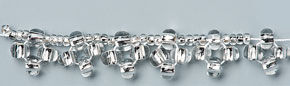 Chain of looped beads on thread